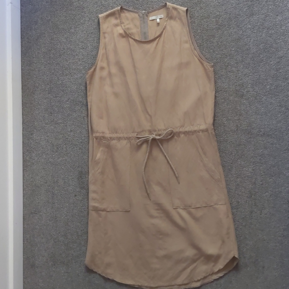 Beige linen dress